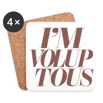 Affirmation expressive Positivité corporelle - Dessous de verre (lot de 4) - blanc - Devant