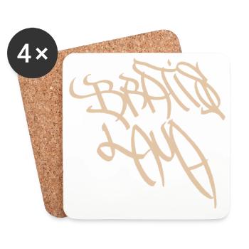 Abstract graffiti sketches from Bratislava - Coasters (set of 4) - white - Front