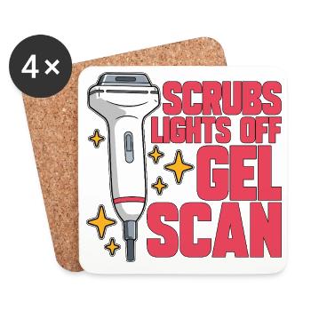 Sonographer Scrubs Lights Off Gel Scan Ultrasound - Untersetzer (4er-Set) - Weiß - Vorne