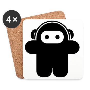 Audio Ninja - Conception d’un club de fête musicale pour astronautes - Dessous de verre (lot de 4) - blanc - Devant