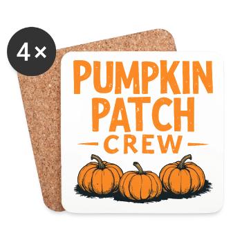 Pumpkin Patch Crew - Pumpkin Saying - Coasters (set of 4) - white - Front