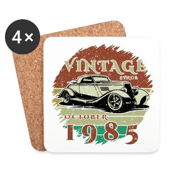 40ème Anniversaire - Classique - Millésime depuis 10/1985 - Dessous de verre (lot de 4) - blanc - Devant