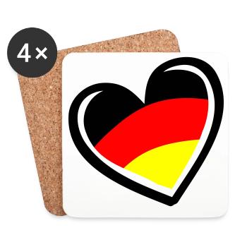 Herz Germany - Untersetzer (4er-Set) - Weiß - Vorne