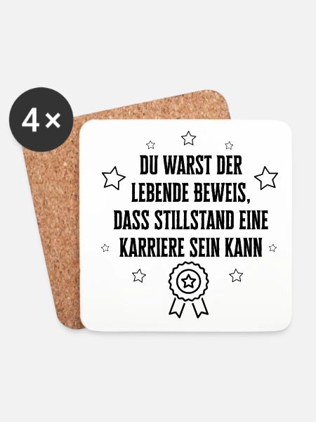 Abschied Kollege Geschenk Büro - Untersetzer (4er-Set) - Weiß