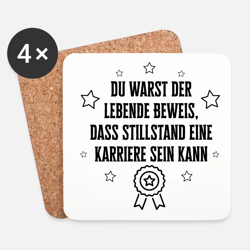 Abschied Kollege Geschenk Büro - Untersetzer (4er-Set) - Weiß