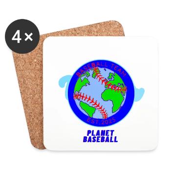 Weltkarte Baseball-Team-Abzeichen - Untersetzer (4er-Set) - Weiß - Vorne