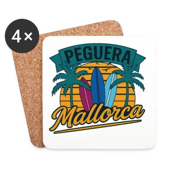 Peguera Mallorca - Dessous de verre (lot de 4) - blanc - Devant