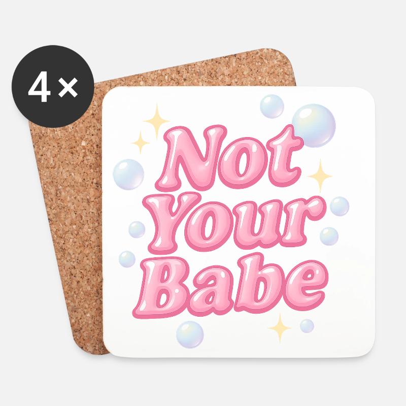 not your babe / y2k design - Untersetzer (4er-Set) - Weiß