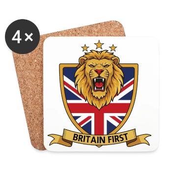 Löwe von Großbritannien Union Jack Abzeichen - Untersetzer (4er-Set) - Weiß - Vorne