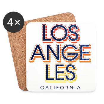 Los Angeles Neon City Sign Design - Coasters (set of 4) - white - Front