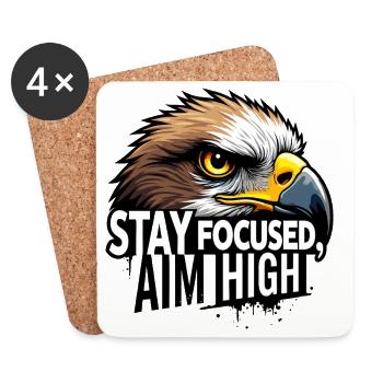 Eagle Focus Motivationsdesign - Untersetzer (4er-Set) - Weiß - Vorne