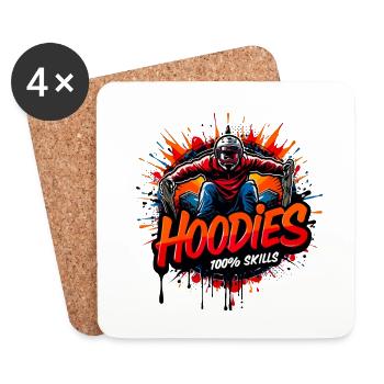 Streetwear audacieux avec design graffiti - Dessous de verre (lot de 4) - blanc - Devant