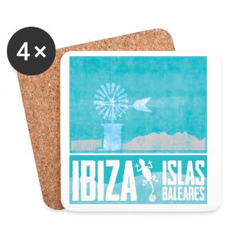 Conception des moulins à vent d’Ibiza - Dessous de verre (lot de 4) - blanc - Devant