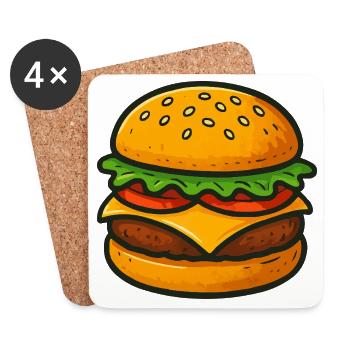 Tasteful hamburger illustration - Coasters (set of 4) - white - Front