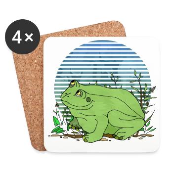 Frosch - Untersetzer (4er-Set) - Weiß - Vorne