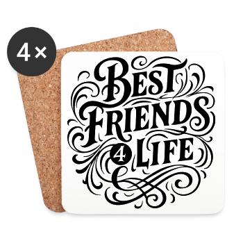 Best Friends Forever - Coasters (set of 4) - white - Front