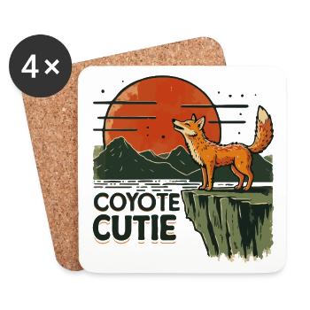 Mignon coyote - Dessous de verre (lot de 4) - blanc - Devant