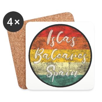 Balearic Islands Vintage Flag Design - Coasters (set of 4) - white - Front