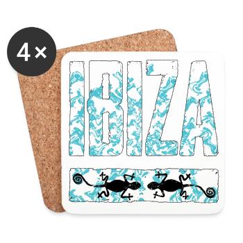 Ibiza Chameleon Art Design - Untersetzer (4er-Set) - Weiß - Vorne