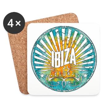 Ibiza Flow Sonnenaufgang Design - Untersetzer (4er-Set) - Weiß - Vorne