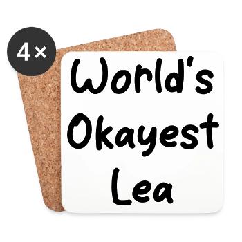 World's okayest Lea - Coasters (set of 4) - white - Front