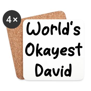 World's okayest David - Untersetzer (4er-Set) - Weiß - Vorne