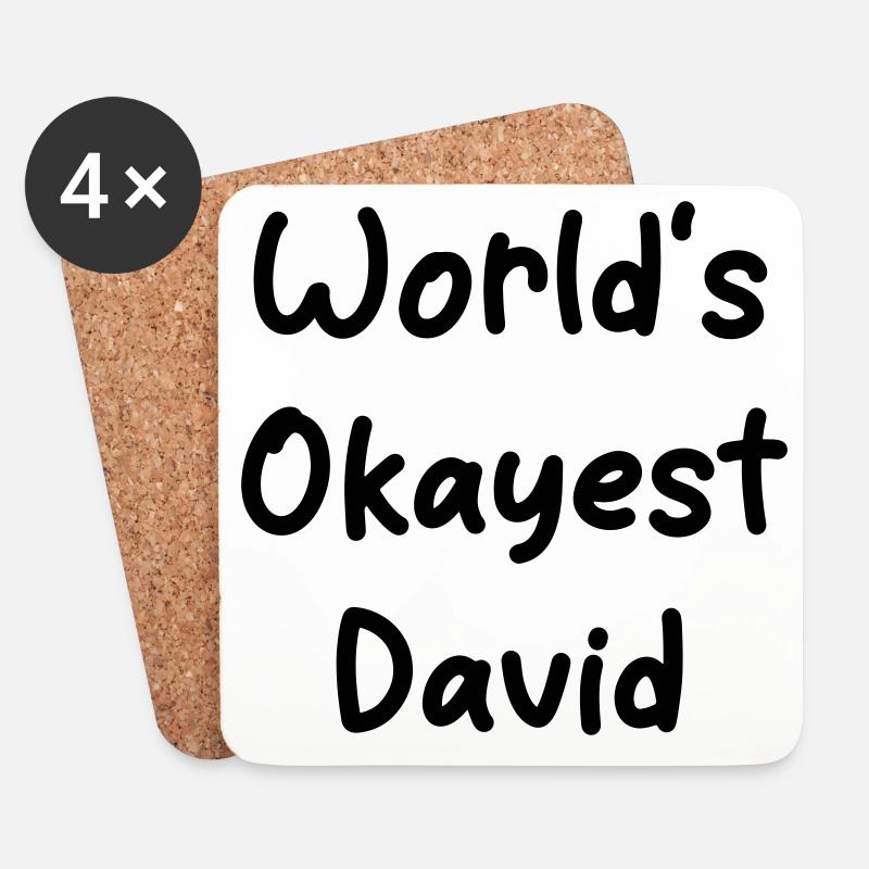 World's okayest David - Untersetzer (4er-Set) - Weiß