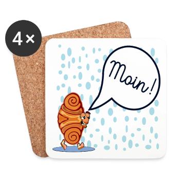 MOIN FRANZBRÖTCHEN REGENWETTER HAMBURG - Untersetzer (4er-Set) - Weiß - Vorne