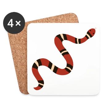 Illustration de serpent royal rouillé - Dessous de verre (lot de 4) - blanc - Devant