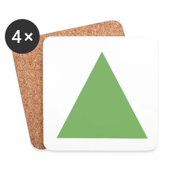 Abstract triangle design in pastel colors - Coasters (set of 4) - white - Front