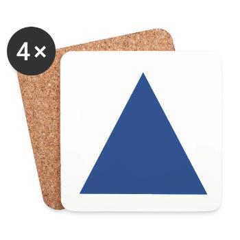 Abstrakte Blaue Dreiecks Muster - Untersetzer (4er-Set) - Weiß - Vorne