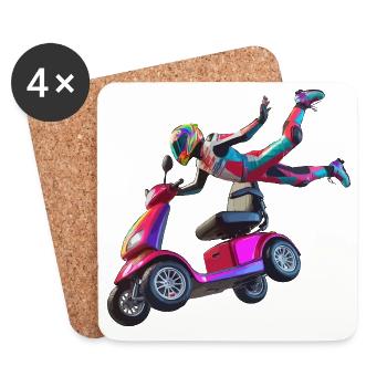 Mobility scooter stunt - Coasters (set of 4) - white - Front