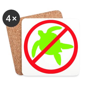 Keine Wasserschildkröte Verboten Schild Zone gegen - Untersetzer (4er-Set) - Weiß - Vorne