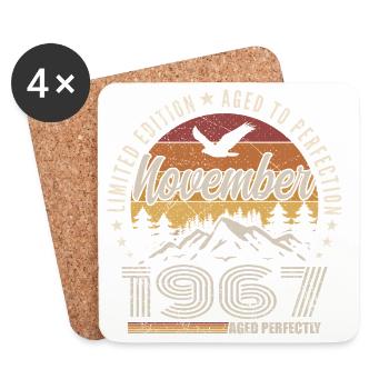 Légendes Novembre 1967 Millésime Novembre 1967 Rét - Dessous de verre (lot de 4) - blanc - Devant