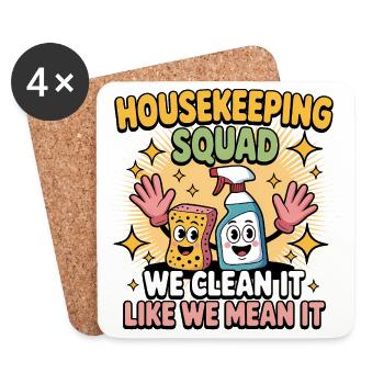 Funny Cleaning Design - Coasters (set of 4) - white - Front