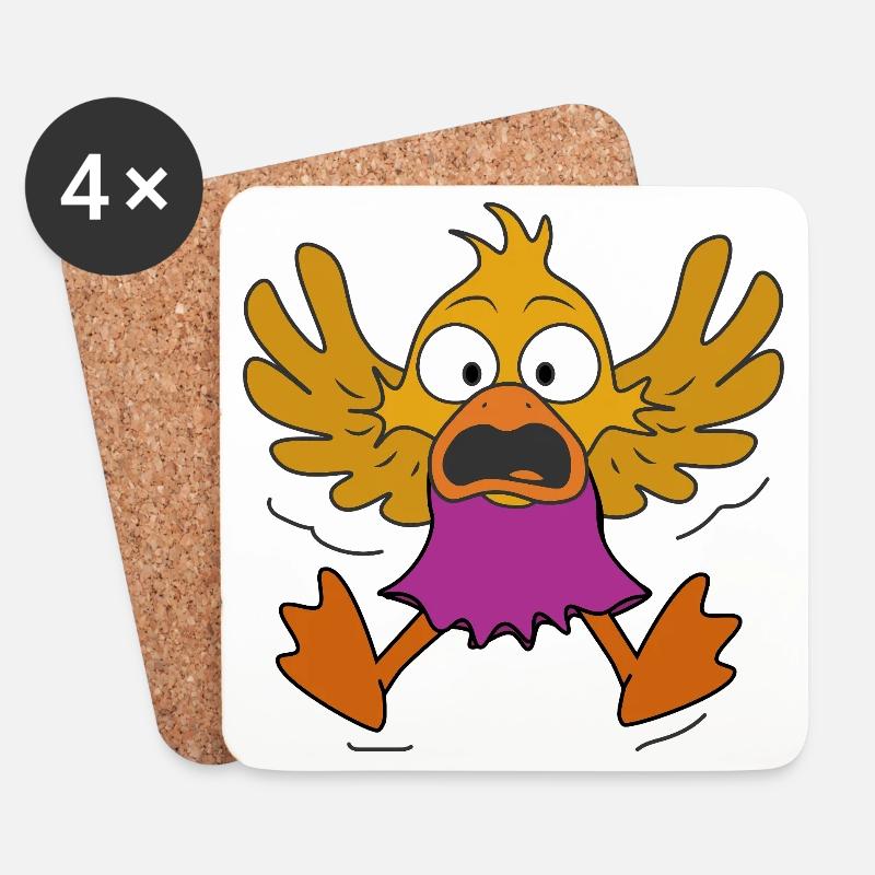 Die kleine Ente bemerkte den Betrachter - Untersetzer (4er-Set) - Weiß