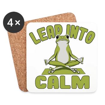 Frosch Zen Yoga Pose Illustration - Untersetzer (4er-Set) - Weiß - Vorne