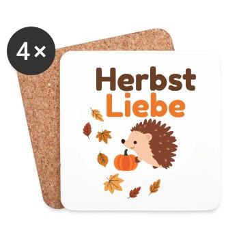 Amour d’automne - Dessous de verre (lot de 4) - blanc - Devant