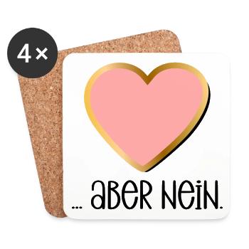 HEARTFELT REJECTION SAYING NO - Coasters (set of 4) - white - Front