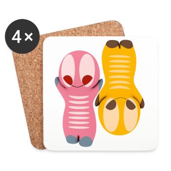 Cute kawaii figure - Coasters (set of 4) - white - Front