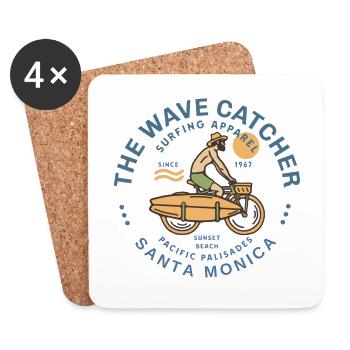 Design of Surfer in Santa Monica - Coasters (set of 4) - white - Front