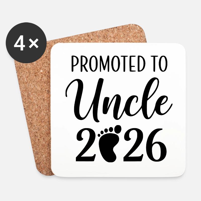 Promoted To Uncle 2026 - Untersetzer (4er-Set) - Weiß