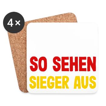 Funny Football Football Fan Gift - Coasters (set of 4) - white - Front