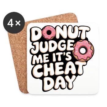 Freches Donut T-Shirt zum Tag des Gerichts - Untersetzer (4er-Set) - Weiß - Vorne