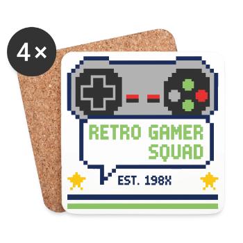 Retro Gamer Squad - pour les joueurs - Dessous de verre (lot de 4) - blanc - Devant