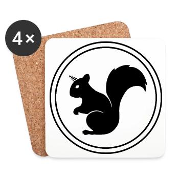 Squirrel – mythical creature, word play & fairy tale fun - Coasters (set of 4) - white - Front