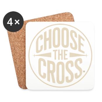 Christlich Choose The Cross Kreuz Glaube - Untersetzer (4er-Set) - Weiß - Vorne