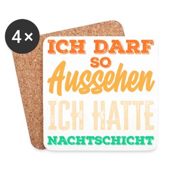 Night shift I'm allowed to look like this - Coasters (set of 4) - white - Front