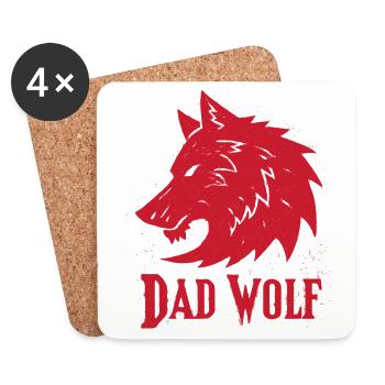 Dad Wolf - Coasters (set of 4) - white - Front
