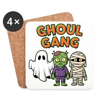 Ghoul Gang Ghost Zombie Mumie Halloween - Untersetzer (4er-Set) - Weiß - Vorne